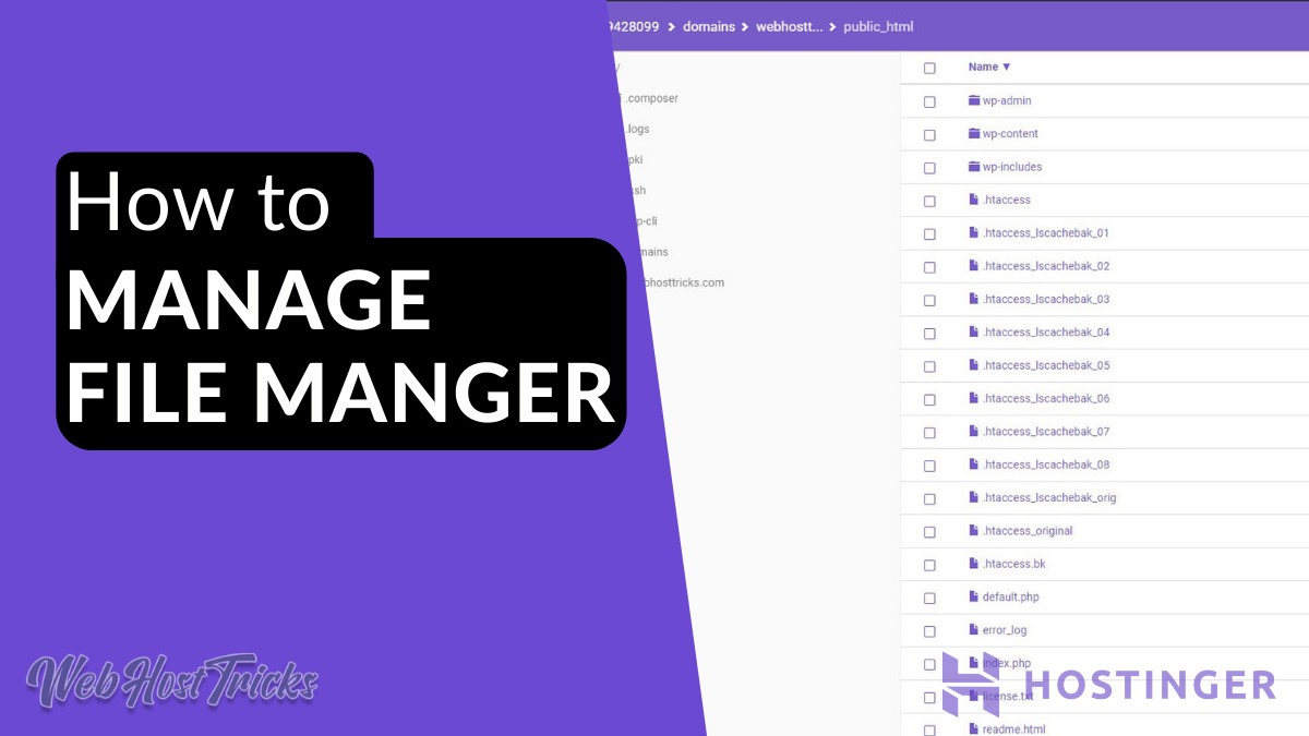 How to Manage File Manager – Hostinger Tutorials