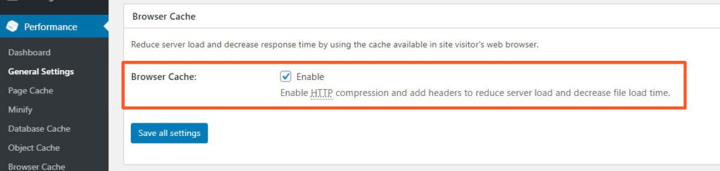 Enable GZIP - W3 Total Cache