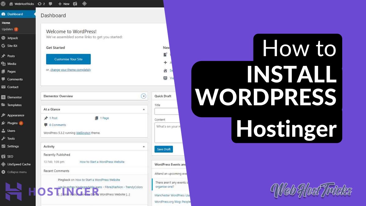 install WordPress on Hostinger
