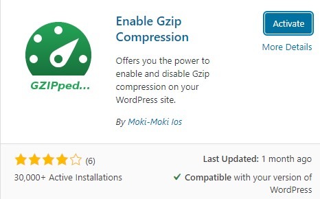 Gzip Compression WP Plugin