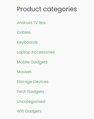 Product Categories in WooCommerce Store